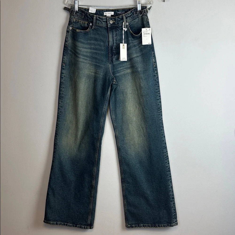 NWT Good American Good Ease Mid Rise Jean Relaxed Fit High Rise 34” Inseam 4/27 - Picture 3 of 16